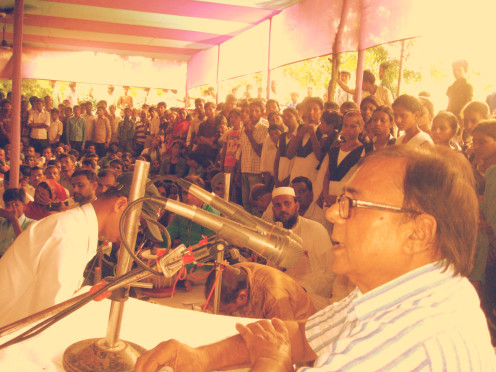 Dr. Madhepuri addressing Mandal Jayanti Samaroh at Murho.