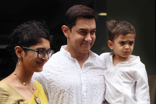 Aamir Khan with Kiran Rao & Son