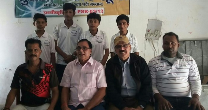 Dr.Bhupendra Madhepuri , Santosh kumar Jha and Pradeep Kumar Shrivastav with National level Table Tennis Players at Madhepura .