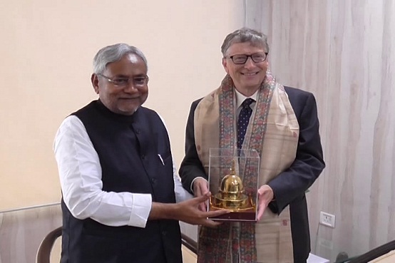 Bill Gates with Nitish Kumar