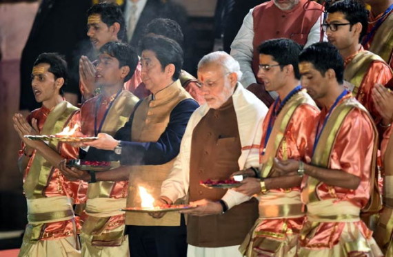 Modi with Shinzo Abe