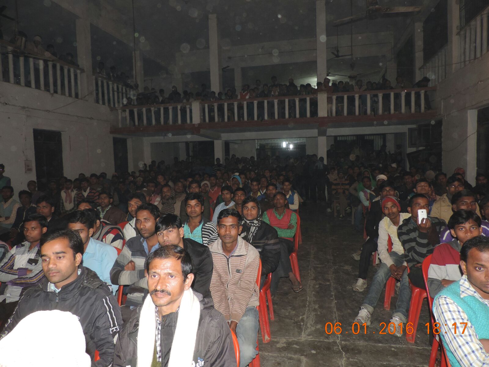 Students & Guardians observing Play “Kumati Nagar ka Kissa” in T.P. College Sabha Bhawan