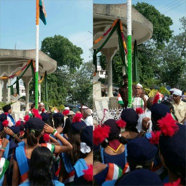 Famous Samajsevi, Sahityakaar, Physics Stalwart and Educationist Dr.Bhupendra Narayan Yadav Madhepuri flag hoisting at Bhupendra Chowk Madhepura along with students and intellectuals.