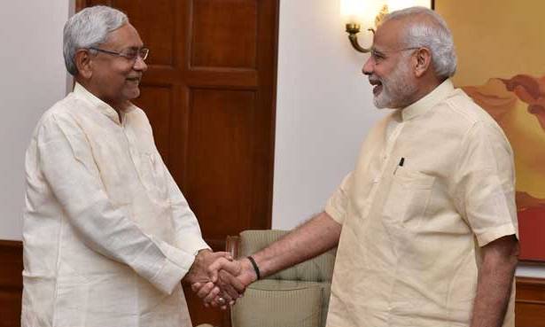 Nitish Kumar with Narendra Modi