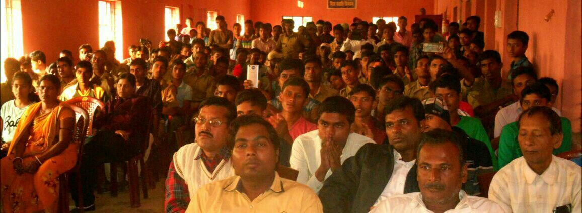 The audience enjoying N.C.C. Day celebrations- 2016 in the Hall of Madhepura College , Madhepura