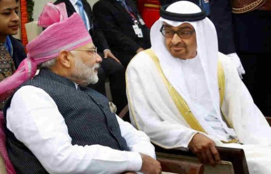 Al Nahyan with Narendra Modi