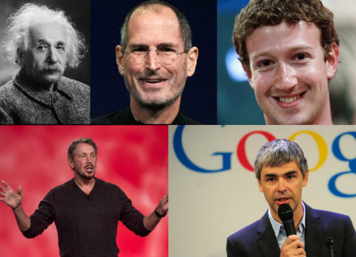 Successful Americans Albert Einstein , Steve Jobs, Mark Zuckerberg, Larry Ellison, Larry Page.