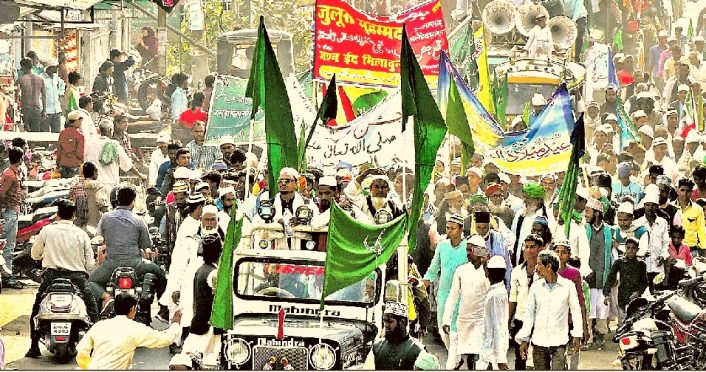 Paigamber Muhammad Sahab birthday anniversary procession at Madhepura.