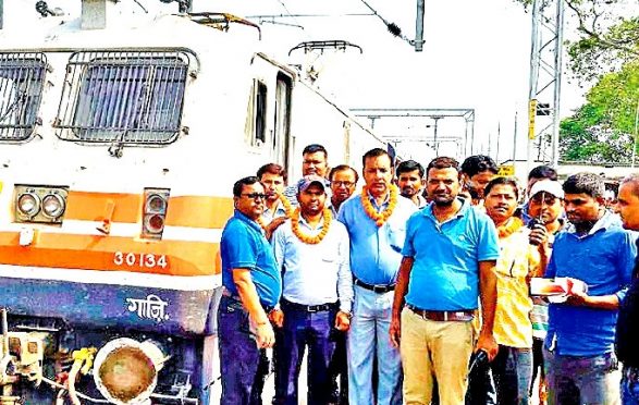 First Electric Engine Train (Janseva Express) at Saharsa Station.