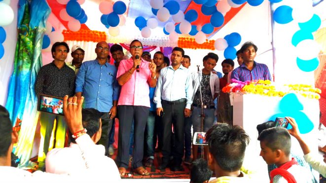 The Teacher Dr.Bhupendra Narayan Yadav Madhepuri also known as Dr.kalam of Madhepura addressing teachers & students on the occasion of Teachers Day at Madhepura.