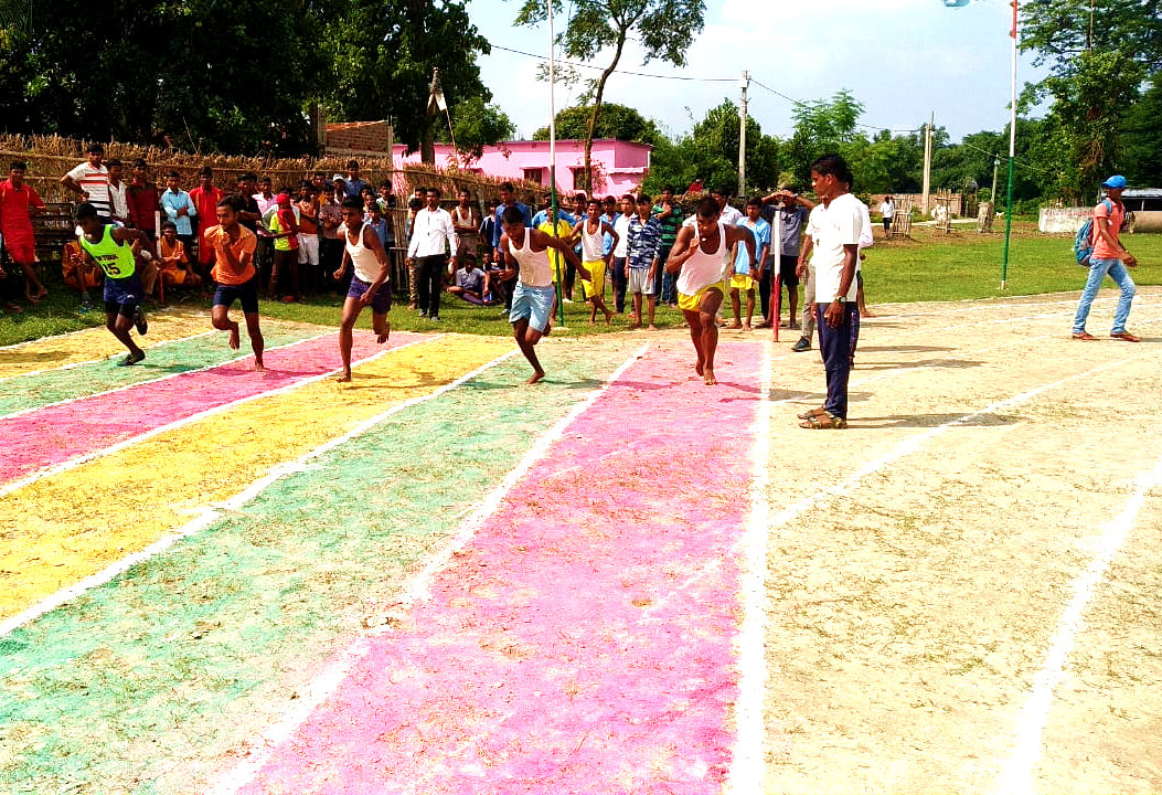 Athletes at Kirti Narayan Mandal Krida Maidan, Madhepura.