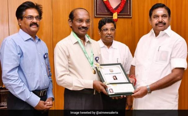 ISRO Chief K.Shivan receiving DR.APJ ABDUL KALAM award 2019.