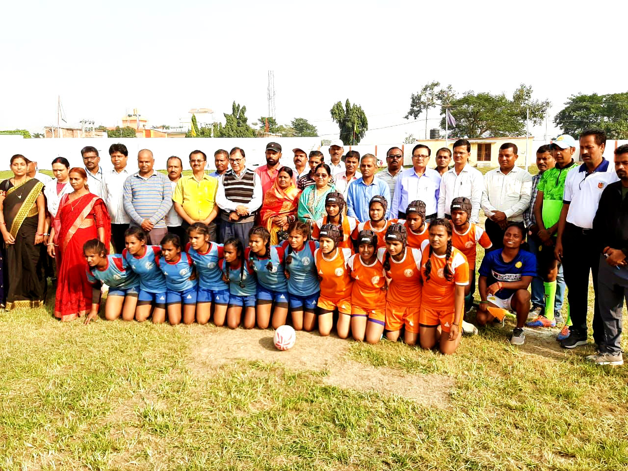 On the day of Samapan Samaroh Zila Parishad Adhyaksha Manju Devi, Dr.Madhepuri Sachchida Nand Jha, Dhyani Yadav, Rekha Devi and others along with team manager s & players.