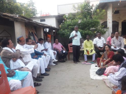 Dr.B.N Yadav Madhepuri and JDU President Guddi Devi at Dalit Jagran at Madhepura.