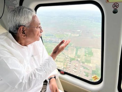 Drought hit area surveyed by CM Nitish Kumar.